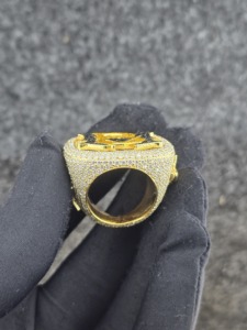 Hip Hop Iced Out Championship Style Dollar Sign <b>Ring</b> Sterling Silver Psaa Diamond Tester Vvs Moissanite Diamond <b>Rings</b> <b>Men</b> - Product Image 4