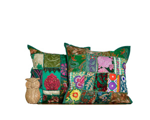 Indian Cotton Handcrafted Patchwork Khambadia Bohemian Style Eco-Friendly Customizable Cushion <b>Cover</b> <b>Sofa</b> Decor Export Quality - Product Image 4