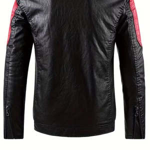 Chaqueta Bomber de Piel Auténtica con Cierre, Estilo Casual para Invierno, Color Liso - Product Image 4