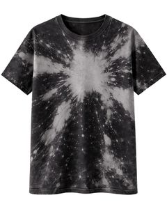 Camiseta Negra Gris Tie Dye para Hombre, Cuello Redondo, Manga Corta, Algodón, Estilo Casual Urbano, Lavado Vintage, Personalizada, OEM, Proveedor Mayorista de Camisetas - Product Image 1
