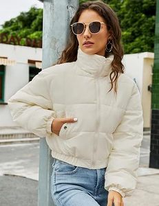 Women's Crew Neck Zipper <b>Cropped</b> <b>Puffer</b> Vest <b>Jacket</b> Coat Breathable Windproof Eco-Friendly Short Length Vintage Printed - Product Image 3