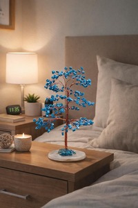 Árbol de Cristal de Turquesa Natural al por Mayor con 200 Cuentas, Base de Ágata Blanca, Hecho a Mano, Ecológico, Árbol Bonsái de Piedras Preciosas, Feng Shui - Product Image 3