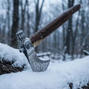 Custom Tomahawk <b>Axe</b> Carbon Steel Blade Wood <b>Handle</b> 3 5/8in Edge 22 Inches Overall Length Splitting Firewood Tree Felling Low - Product Image 6