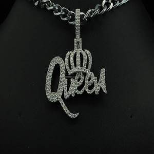 Pendentif personnalisé en moissanite et diamant, en argent sterling 925 plaqué rhodium, bijoux hip-hop, cadeau pour femme pour fête ou anniversaire - Product Image 4