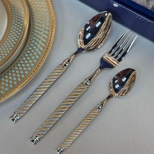 Metal <b>Flatware</b> Set Made From Stainless Steel With Forks Spoons Knives For Hotel Restaurant Catering Home Use - Product Image 5