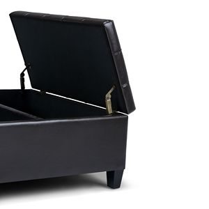 Harrison Brown Tanners Coffee Table <b>Storage</b> Ottoman Stylish <b>Stool</b> & Ottoman with Hidden <b>Storage</b> Space - Product Image 3