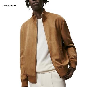 Chaqueta Safari de Invierno para Hombre, Recubierta de Mezclilla, Cuero Genuino, Grosor Estándar, Cuello Alto, Impermeable, Botones de Cuerno, Servicio OEM - Product Image 1