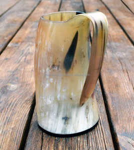 แก้วเขาสัตว์ทำจากเขาควายขัดเงาสไตล์ไวกิ้ง ใช้สำหรับเบียร์หรือวิสกี้และเครื่องดื่มเย็น มีจำหน่ายที่ไวร์ล์เวด ซัพพลาย - Product Image 6