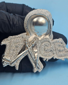 จี้รูปหัวกะโหลกประดับเพชรโมอิสซาไนต์ VVS เงินแท้ 925 ดีไซน์หรูหรา พร้อมใบรับรอง สไตล์ฮิปฮอป แร็ปเปอร์ ประดับอักษรย่อ - Product Image 1