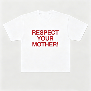 เสื้อยืดลำลองผู้ชาย คอโอ แขนสั้น ทรงโอเวอร์ไซส์ ผ้าฝ้ายแท้ 100% สีชมพู รุ่น Respect Your Mother - Product Image 3