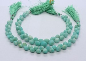 Perles d'Amazonite facettées en forme d'oignon 6-7 mm, perles de pierre précieuse d'Amazonite, 8 pouces, perles d'Amazonite facettées en forme d'oignon pour la création de bijoux - Product Image 4