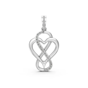 Collar con Colgante de Corazón Infinito con Diamante Cultivado en Laboratorio, Oro de 14K en Dos Tonos, Certificado IGI, 0.30 CT, Joyería de Boda para Mujer - Product Image 5