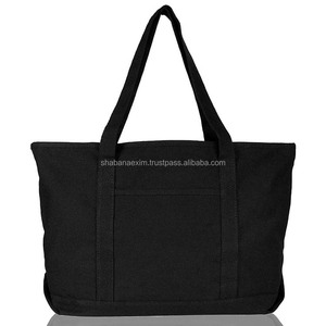 Heavy Duty Cotton Canvas Shopping Tote Bags Natural Cotton Vegetable Bag With Compartments Canvas Tote Bag Storage <b>Clothes</b> Bag - Product Image 2