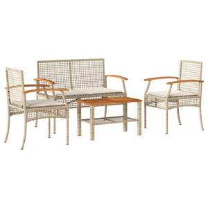 Ensemble de salon de jardin beige et marron - Product Image 2