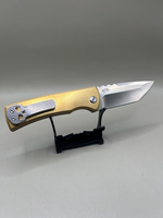 Couteau de chasse pliant tactique artisanal en acier inoxydable avec manche G10 beige, système de verrouillage Liner Lock bicolore, pointe Drop Point, OEM