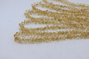 Best Quality Citrine Faceted Drop Shape Beads 4-5 MM, 16 Inch Strand For Jewelry Making - Product Image 4