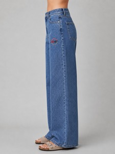 Pantalon en jean Mom Fit taille haute délavé style vintage décontracté en mélange de coton doux pour femme – Confortable et tendance au quotidien - Product Image 2
