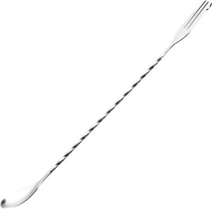 Juego de Cucharas de Barra de Acero Inoxidable al por Mayor, Base Plana con Horquilla, Agitador de Cócteles Reutilizable, Herramientas de Barra para Bebidas - Product Image 1