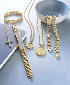 Collar con colgante de moneda de 24 "para hombre en plata de ley chapada en oro de 14K - Product Image 5