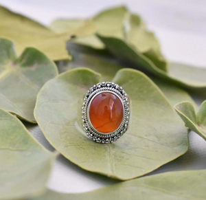 Maravilloso anillo de cornalina con plata 925, anillo artesanal, joyería de plata hecha a mano para ella. - Product Image 3