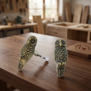 Ba Owl Shape Zinc Alloy Cabinet Knob <b>Rustic</b> Design for Home Office Furniture Handle Durable Novelty Pull - Product Image 5