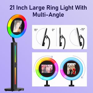 Portable Photo Booth <b>Stand</b> Compatible with Remote <b>Control</b>, Flight Case Package (Black, Split Light Bar) - Product Image 3