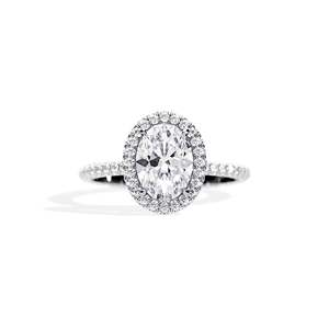 Oval Cut Diamond Engagement Ring Women's Rhodium Plated prong Setting FLORAL Style IGI Certified Fine Jewelry - Product Image 3