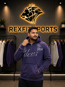 REXFITSPORTS 2026 Custom Purple Graphic <b>Zip</b> Up Hoodie Unisex Cotton Polyester Fleece Streetwear <b>Full</b> <b>Zip</b> <b>Sweatshirt</b> Private - Product Image 6