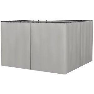 "Universal Gazebo Sidewall Set 9.84FT X 9.84FT 4 Panels 40 Hooks/C Rings Light Gray Elegant Design" - Product Image 1