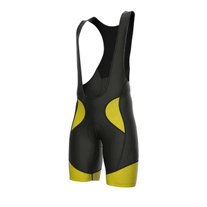 Pantalones Cortos de Ciclismo para Hombre, Negros con Paneles Amarillos, Ropa Deportiva Transpirable - Product Image 2