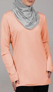 Activewear Sports Women Clothing Long Sleeved Modest T-Shirts Breathable Cotton & Polyester Made Oversized Tall Islamic T Shirts - Product Image 6