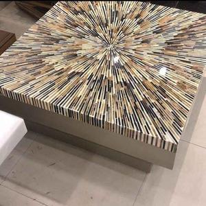 Mesa con Incrustaciones de Hueso de ILAHI, Diseño Moderno con Detalles de Ágata, Almacenamiento Portátil, Muebles para el Hogar - Product Image 3