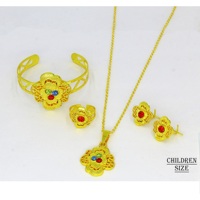 Offre Spéciale dubaï arabe style bracelets anneaux collier pour enfants mode bijoux bracelets bracelets pour femmes