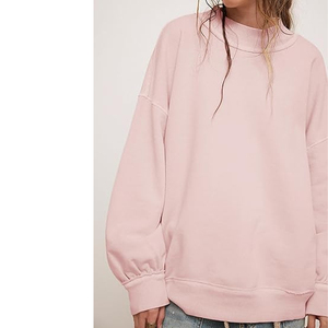 New Trendy Women Knitted Mockneck Fleece Sweatshirt Pullover Drop Shoulder Style Comfortable Autumn/Winter <b>Top</b> Custom Front Logo - Product Image 4