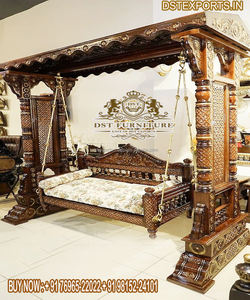Luxury Modern Teak <b>Wood</b> Carved Indoor <b>Swing</b> Jhula-Durable Customizable Size & Color - Product Image 4