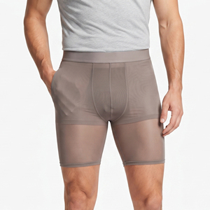 Men's Sheer <b>Boxer</b> Shorts 100% Polyester Sheer <b>See</b> <b>Through</b> Shorts Men Nightwear Club Sexy Sheer Shorts Mens Elastic Waist Short - Product Image 6