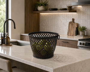 Cesta de Almacenamiento de Hierro Rústica Vintage con Asa para Lavandería, Frutas, Decoración de Interiores para Casa, Hotel o Granja - Product Image 3