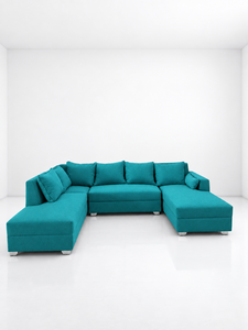 Sofá Seccional Moderno en Forma de L Union Tosca con Patas Metálicas y Respaldo Acolchado para Sala de Estar, Villa, Sofá de Gran Tamaño, Fabricante de Sofás - Product Image 1