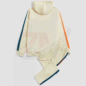 Conjunto Deportivo Unisex con Bloques de Color, Sudadera con Capucha y Pantalones con Cordón, Manga Larga, Estilo Casual Otoñal, Talla Adulto - Product Image 2