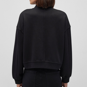 เสื้อแจ็คเก็ตหนังลำลองสำหรับผู้หญิง คอตั้ง แต่งผ้าถัก ย้อมสีเรียบ ระบายอากาศ กันลม สำหรับฤดูหนาว รับสกรีนโลโก้ คุณภาพสูง - Product Image 6