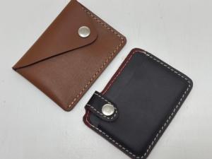 Handcrafted Genuine Leather <b>Card</b> <b>Holder</b> with Snap Button Closure Slim Minimalist <b>Wallet</b> for Men and Women Wholesale - Product Image 5