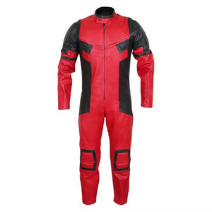 Combinaison de moto et de course automobile en cuir véritable rouge personnalisée pour homme, séchage rapide, haute qualité, vente en gros - Product Image 2