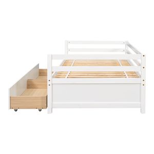 Divano letto bianco con due cassetti di stoccaggio vecchio SKU W50450915 - Product Image 6