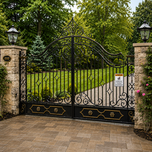 Discover bespoke ornamental wrought iron <b>gates</b> built to enhance home security while adding unmatched architectural elegance now! - Product Image 3
