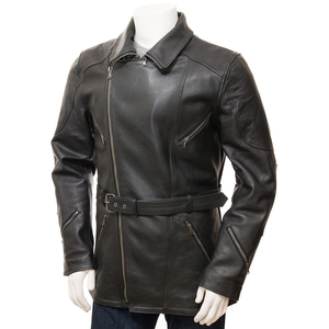 Blouson de moto en cuir PU pour homme, style streetwear, col montant, coupe classique, hiver, écologique, respirant, antibactérien - Product Image 2