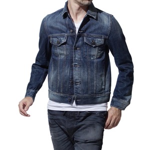 OEM Wholesale Blue Jeans Jacket Fashion Casual Streetwear High Quality Vintage Outerwear Custom Stylish Men Denim Jacket - Product Image 4