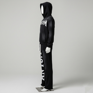 Survêtements évasés pour hommes, nouvelle collection hiver, style streetwear, 100% coton uni / Impression personnalisée en relief à capuche, vente chaude - Product Image 4