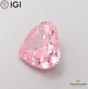 Diamant de laboratoire CVD VS1 Clarity, couleur rose vif fantaisie, taille cœur, 3,00 carats, certifié IGI, pour centre de bijoux personnalisé - Product Image 4