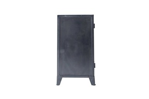 Industrial Design Antique Appearance Solid Mango Wood <b>Sideboard</b> Two Doors Classic Dining Room Metal <b>Storage</b> Cabinet - Product Image 5