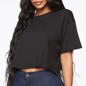 Latest Design Solid Blank Plain <b>Crop</b> <b>Top</b> Custom Women T Shirts / New Fashionable Ladies <b>Crop</b> <b>Top</b> Women's T Shirts for Sale - Product Image 6